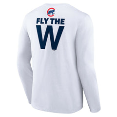 Chicago Cubs Fly the W Long Sleeve T-Shirt - White T-shirts