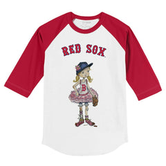 Boston Red Sox Tiny Turnip Youth Babes 3/4-Sleeve Raglan T-Shirt - White/Red T-shirts