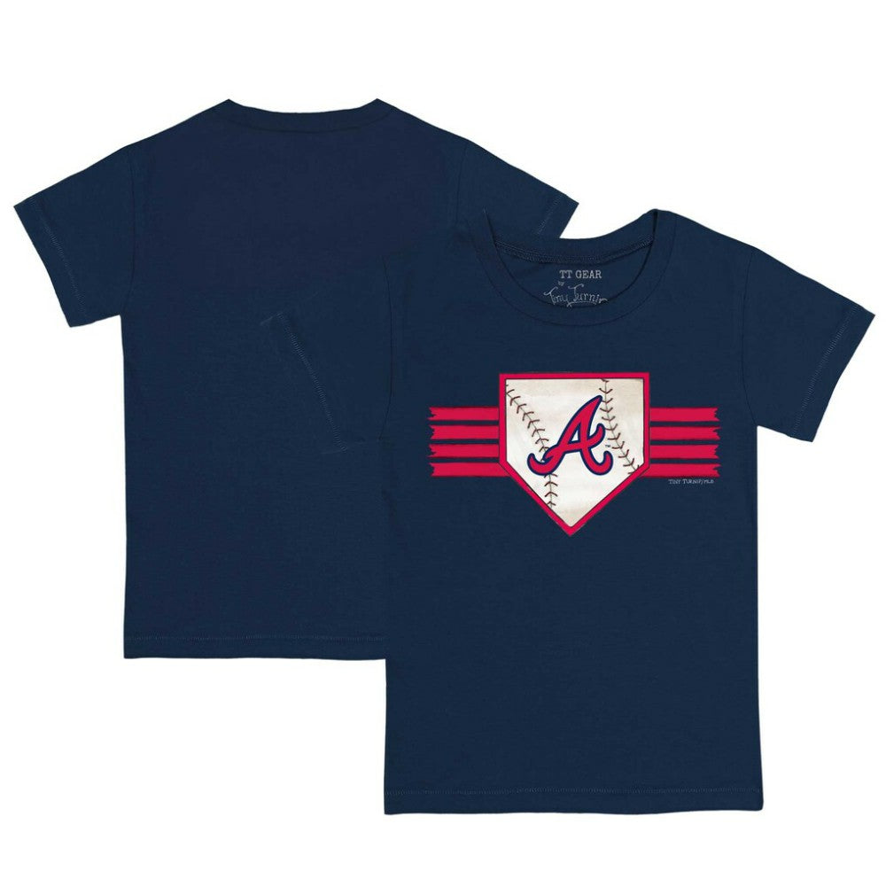 Atlanta Braves Tiny Turnip Youth Base Stripe T-Shirt - Navy T-shirts