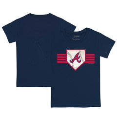 Atlanta Braves Tiny Turnip Youth Base Stripe T-Shirt - Navy T-shirts