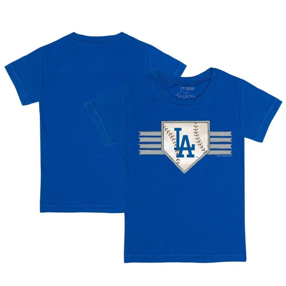 Los Angeles Dodgers Tiny Turnip Youth Base Stripe T-Shirt - Royal T-shirts