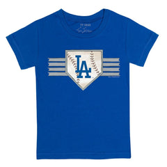Los Angeles Dodgers Tiny Turnip Youth Base Stripe T-Shirt - Royal T-shirts