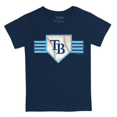 Tampa Bay Rays Tiny Turnip Youth Base Stripe T-Shirt - Navy T-shirts