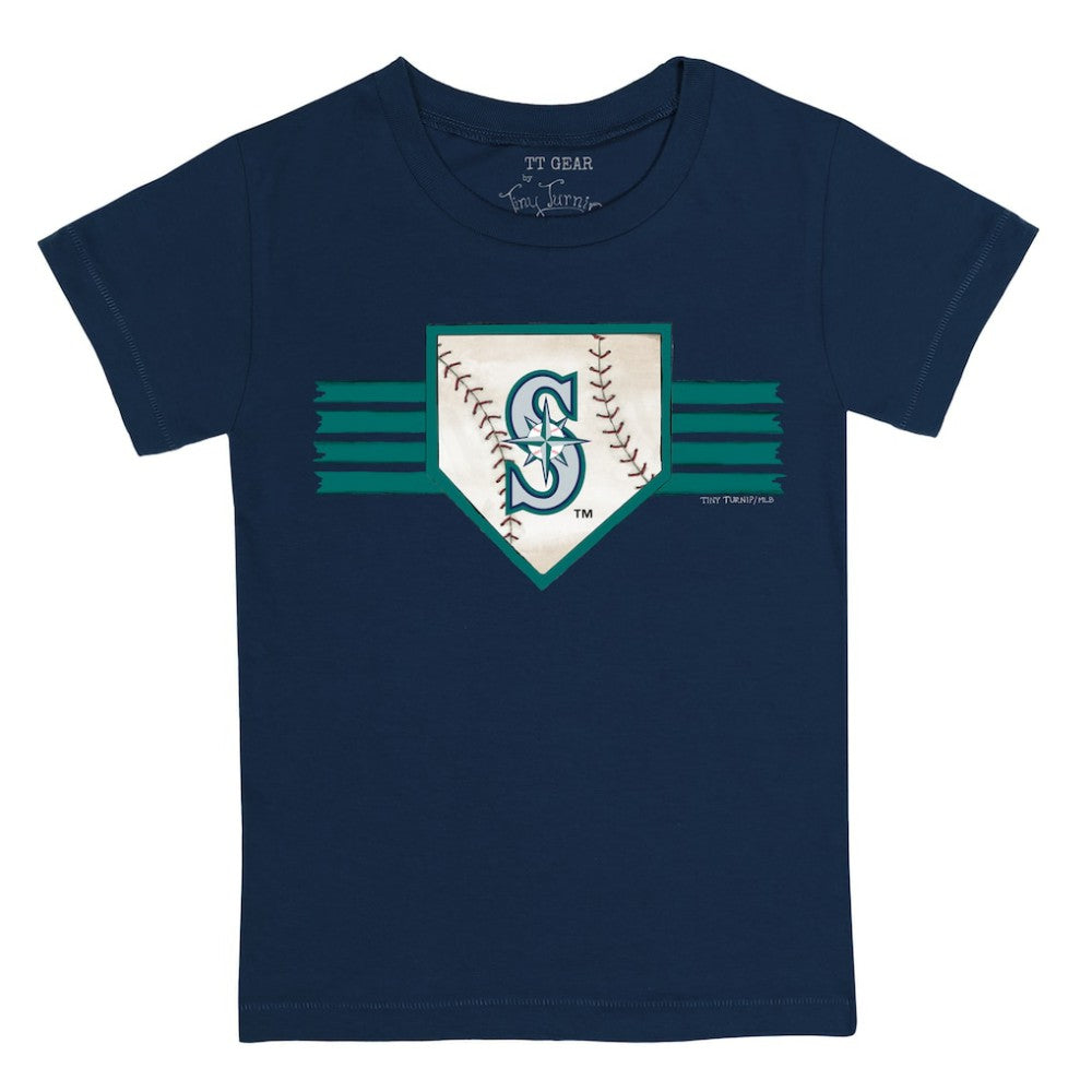 Seattle Mariners Tiny Turnip Youth Base Stripe T-Shirt - Navy T-shirts