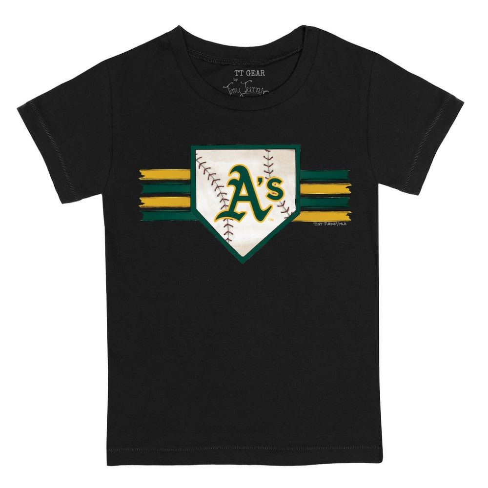Athletics Tiny Turnip Youth Base Stripe T-Shirt - Black T-shirts