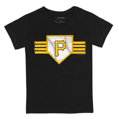 Pittsburgh Pirates Tiny Turnip Youth Base Stripe T-Shirt - Black T-shirts