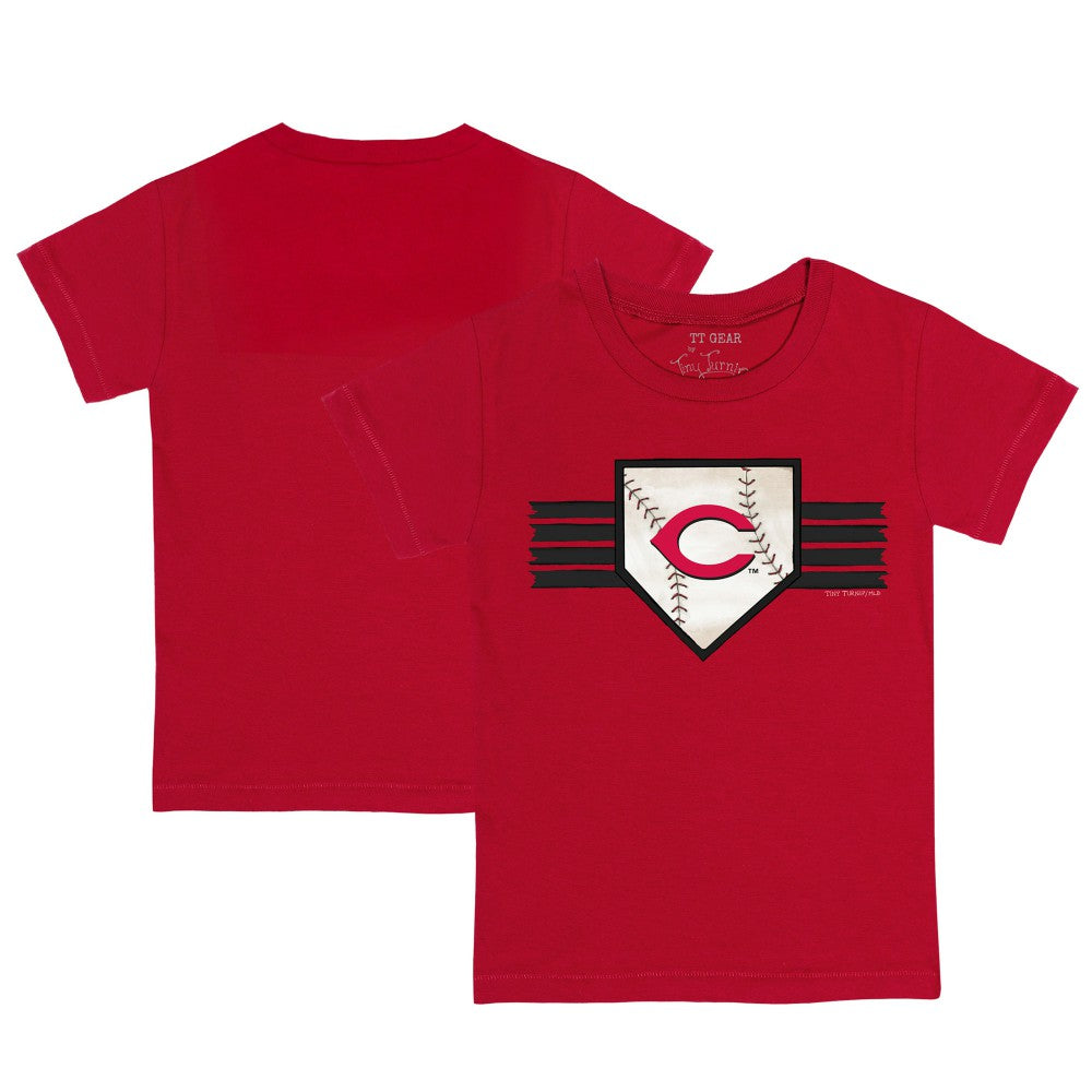Cincinnati Reds Tiny Turnip Youth Base Stripe T-Shirt - Red T-shirts