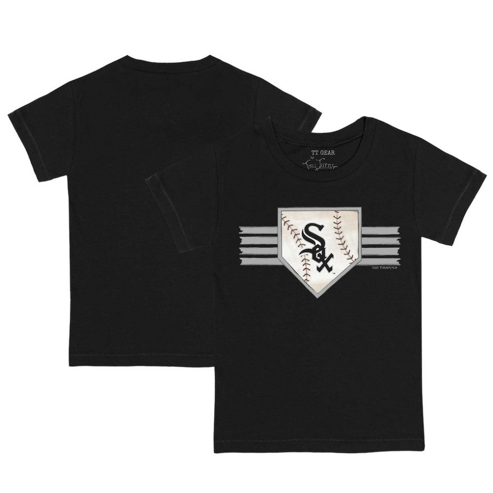 Chicago White Sox Tiny Turnip Youth Base Stripe T-Shirt - Black T-shirts