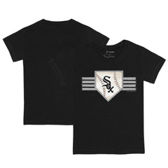 Chicago White Sox Tiny Turnip Youth Base Stripe T-Shirt - Black T-shirts