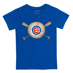 Chicago Cubs Tiny Turnip Youth Baseball Cross Bats T-Shirt - Royal T-shirts