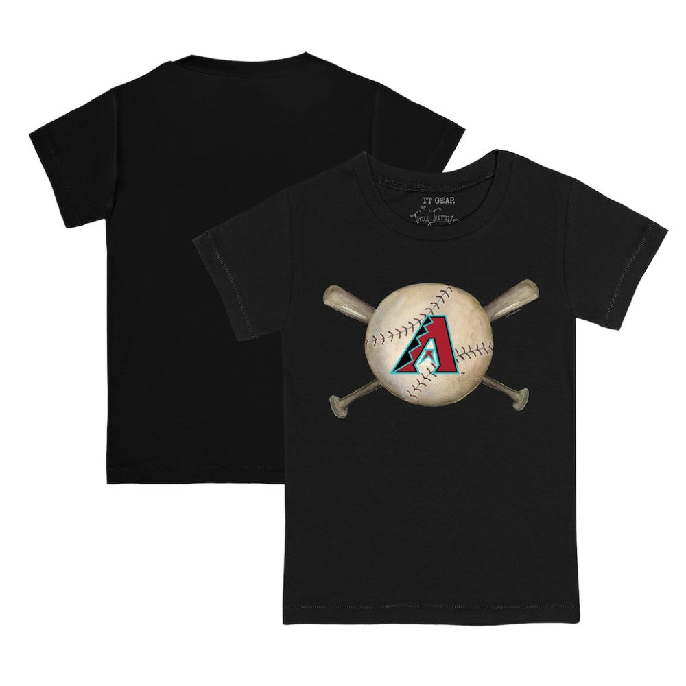 Arizona Diamondbacks Tiny Turnip Youth Baseball Cross Bats T-Shirt - Black T-shirts