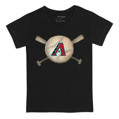 Arizona Diamondbacks Tiny Turnip Youth Baseball Cross Bats T-Shirt - Black T-shirts