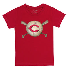 Cincinnati Reds Tiny Turnip Youth Baseball Cross Bats T-Shirt - Red T-shirts