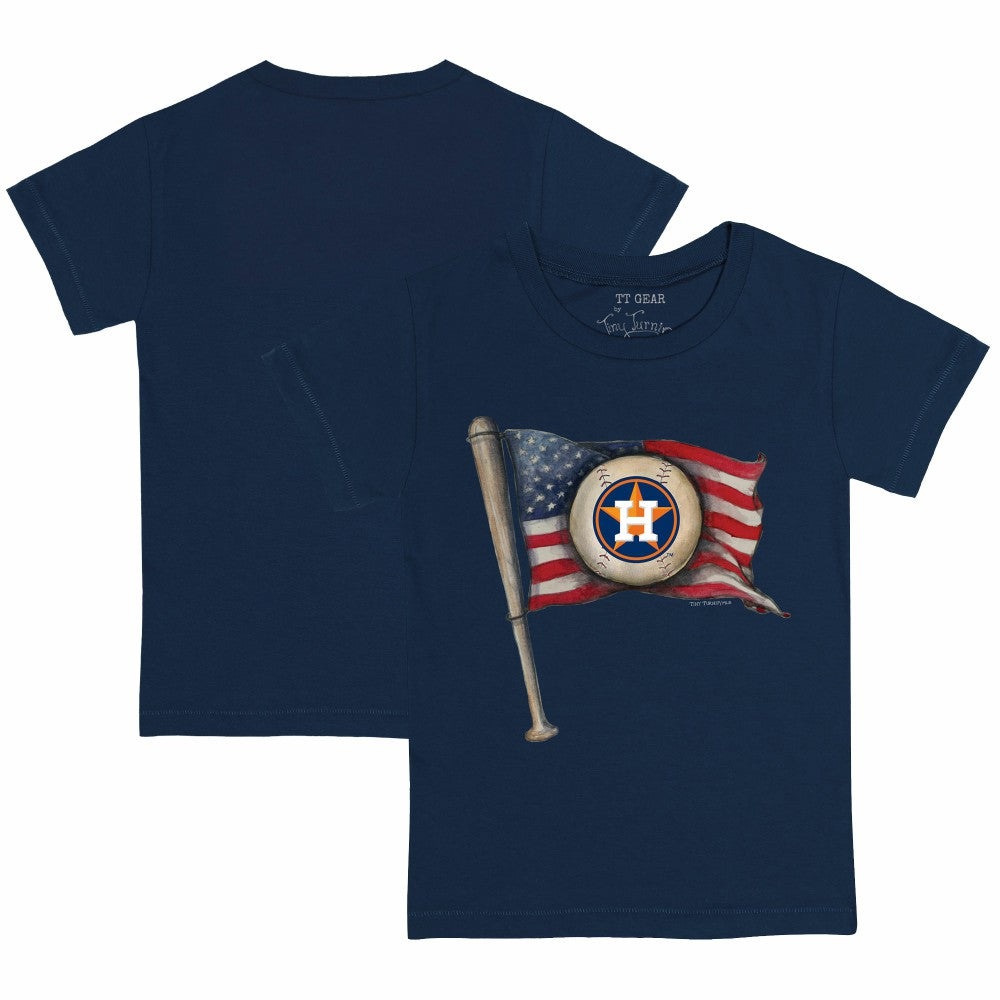 Houston Astros Tiny Turnip Youth Baseball Flag T-Shirt - Navy T-shirts