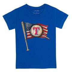 Texas Rangers Tiny Turnip Youth Baseball Flag T-Shirt - Royal T-shirts