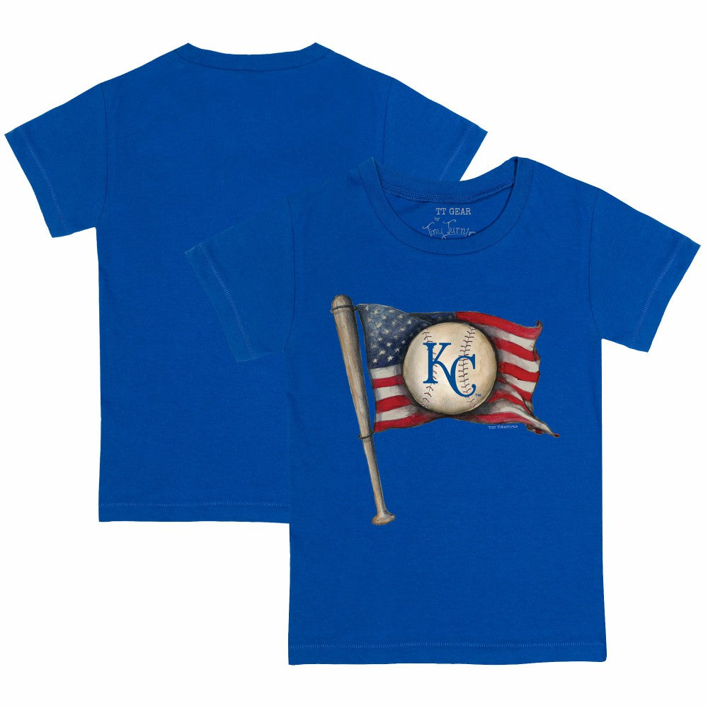 Kansas City Royals Tiny Turnip Youth Baseball Flag T-Shirt - Royal T-shirts