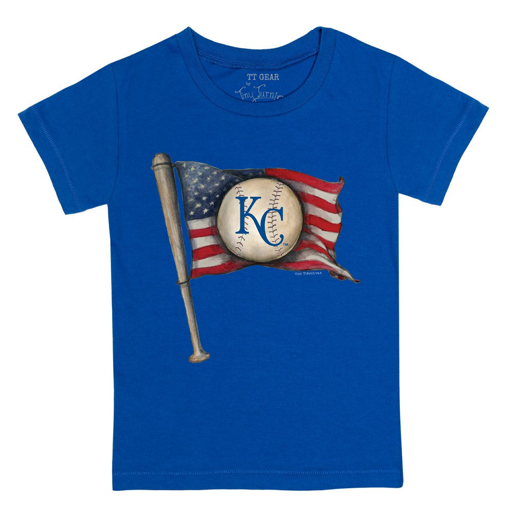 Kansas City Royals Tiny Turnip Youth Baseball Flag T-Shirt - Royal T-shirts
