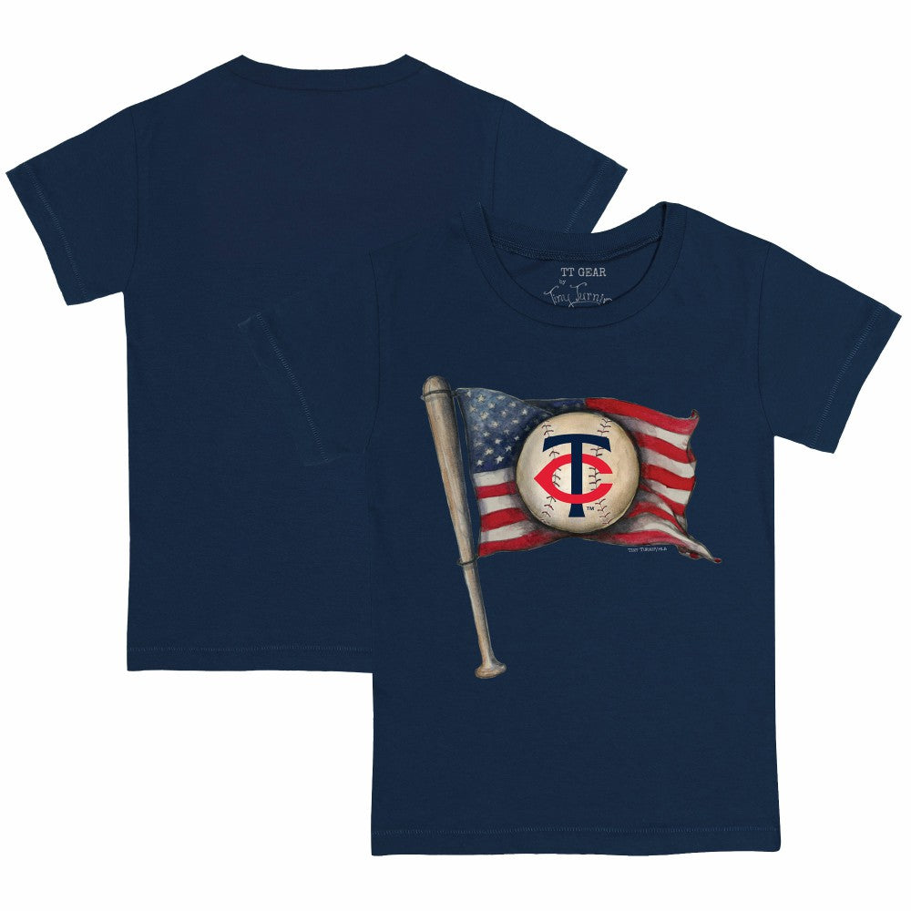 Minnesota Twins Tiny Turnip Youth Baseball Flag T-Shirt - Navy T-shirts