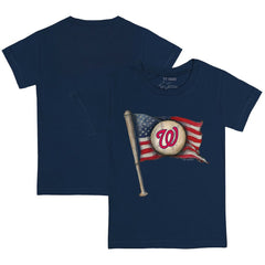 Washington Nationals Tiny Turnip Youth Baseball Flag T-Shirt - Navy T-shirts