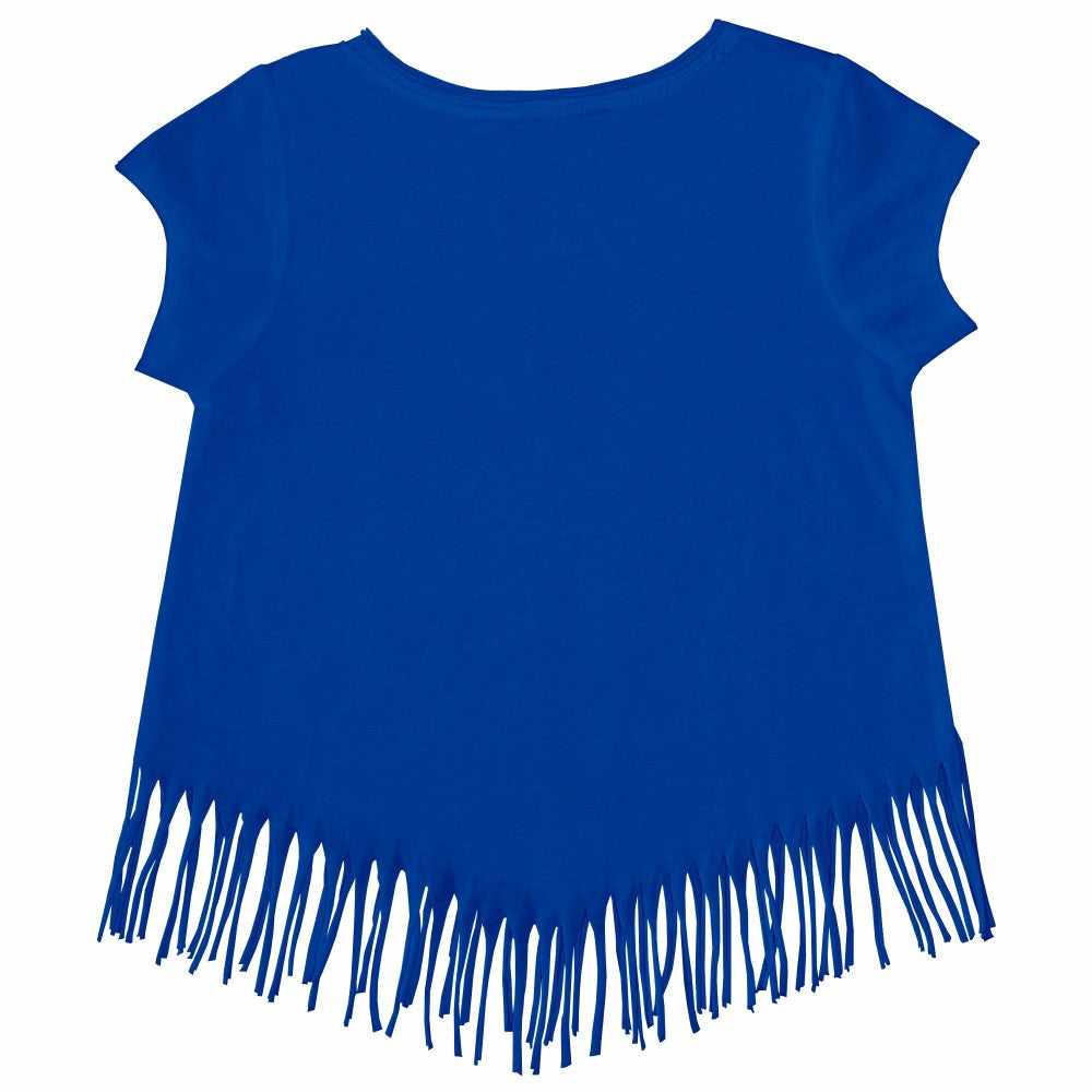 Los Angeles Dodgers Tiny Turnip Girls Youth Baseball Love Fringe T-Shirt - Royal T-shirts