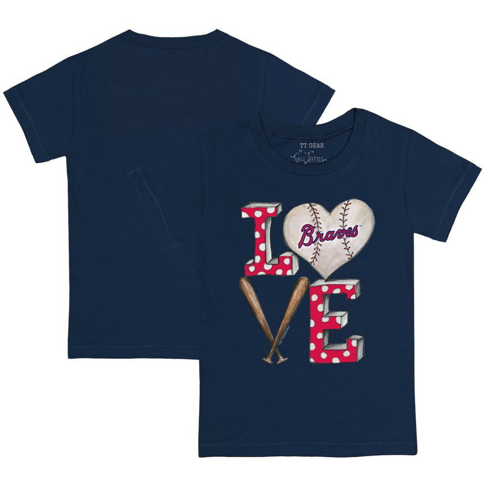 Atlanta Braves Tiny Turnip Youth Baseball Love T-Shirt - Navy T-shirts