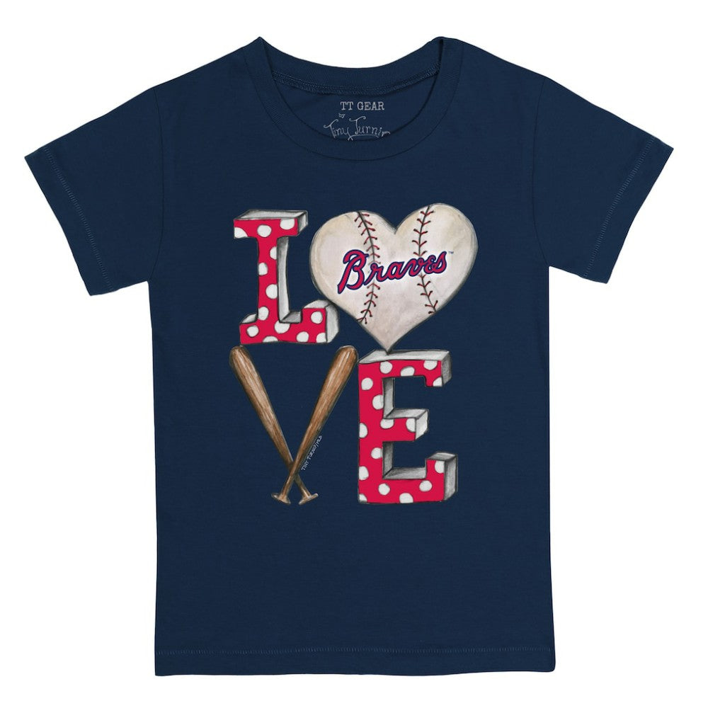 Atlanta Braves Tiny Turnip Youth Baseball Love T-Shirt - Navy T-shirts