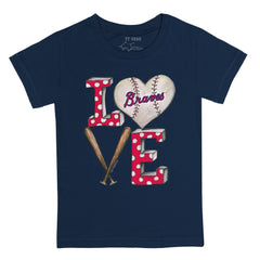 Atlanta Braves Tiny Turnip Youth Baseball Love T-Shirt - Navy T-shirts