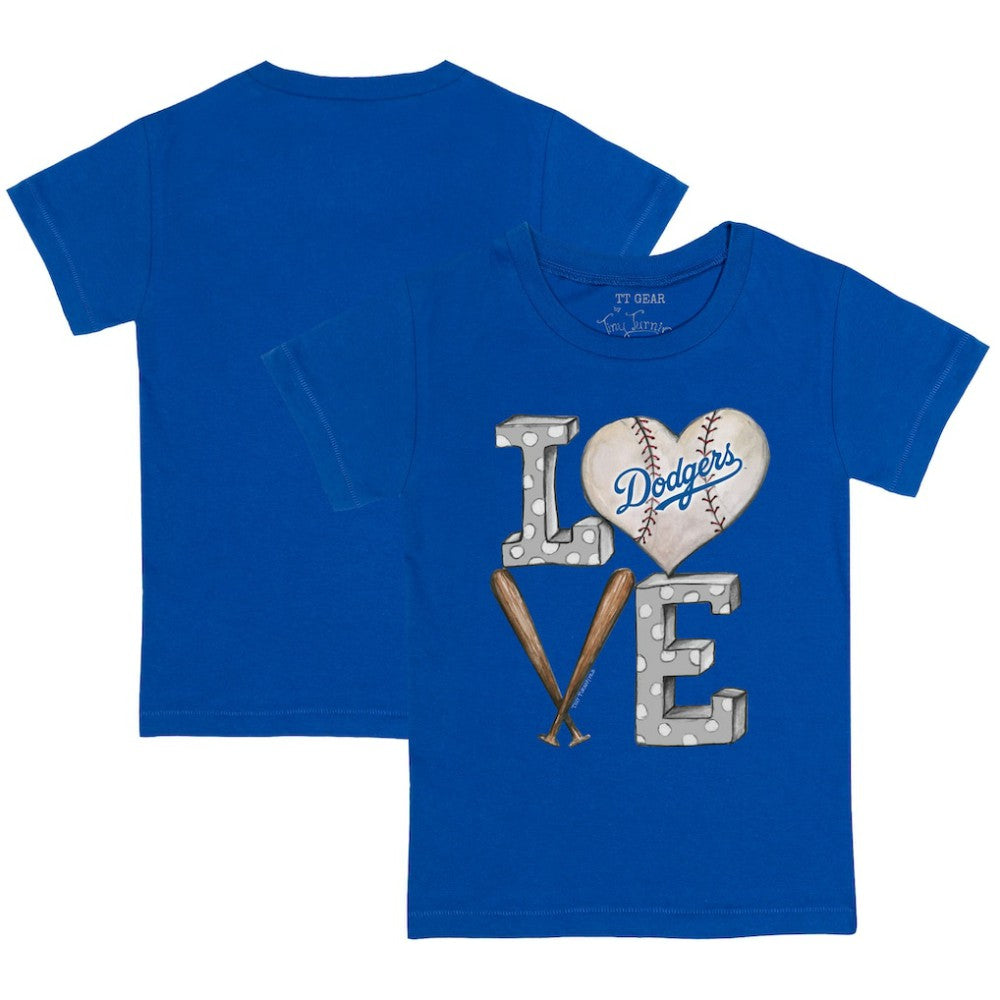 Los Angeles Dodgers Tiny Turnip Youth Baseball Love T-Shirt - Royal T-shirts