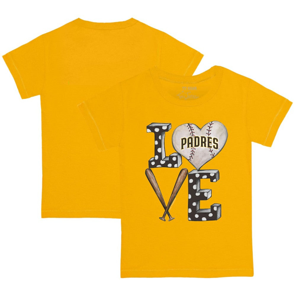 San Diego Padres Tiny Turnip Youth Baseball Love T-Shirt - Gold T-shirts