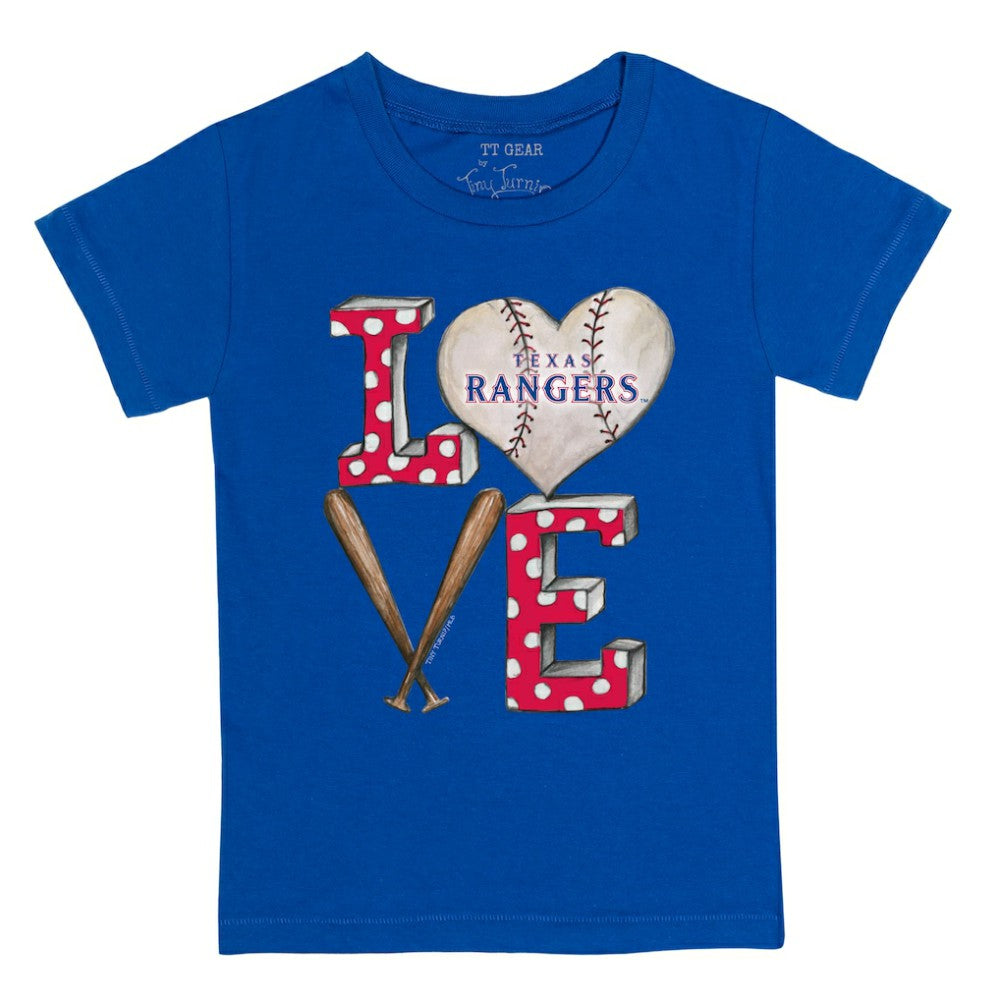 Texas Rangers Tiny Turnip Youth Baseball Love T-Shirt - Royal T-shirts