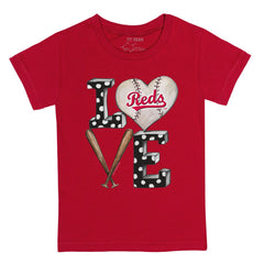 Cincinnati Reds Tiny Turnip Youth Baseball Love T-Shirt - Red T-shirts
