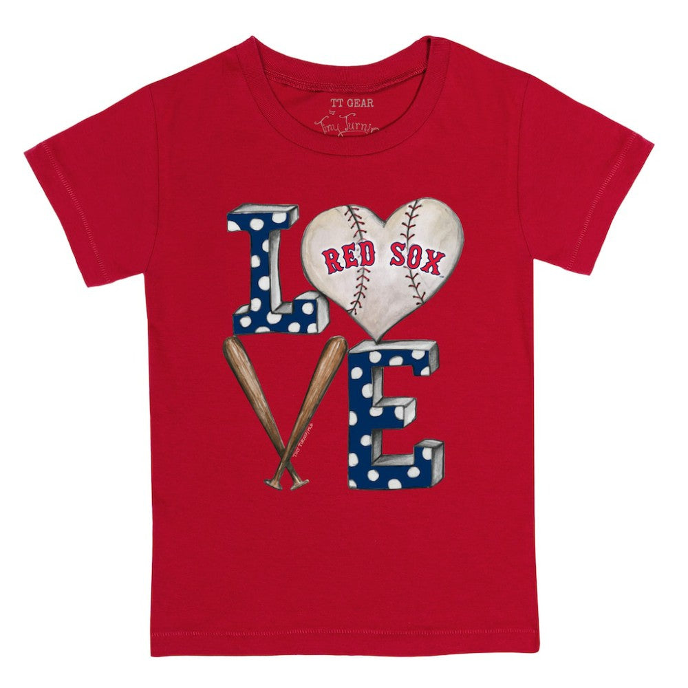 Boston Red Sox Tiny Turnip Youth Baseball Love T-Shirt - Red T-shirts