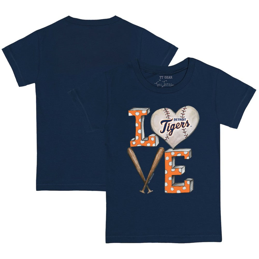 Detroit Tigers Tiny Turnip Youth Baseball Love T-Shirt - Navy T-shirts