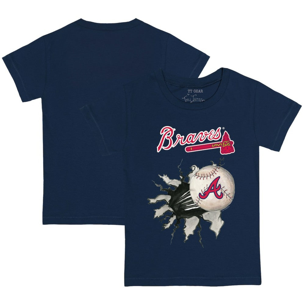 Atlanta Braves Tiny Turnip Youth Baseball Tear T-Shirt - Navy T-shirts