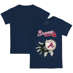Atlanta Braves Tiny Turnip Youth Baseball Tear T-Shirt - Navy T-shirts