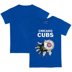 Chicago Cubs Tiny Turnip Youth Baseball Tear T-Shirt - Royal T-shirts