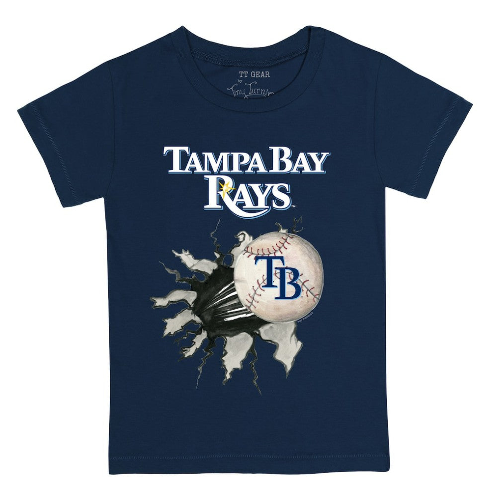 Tampa Bay Rays Tiny Turnip Youth Baseball Tear T-Shirt - Navy T-shirts