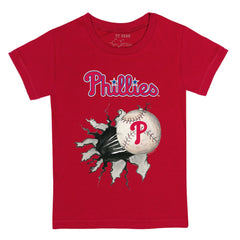 Philadelphia Phillies Tiny Turnip Youth Baseball Tear T-Shirt - Red T-shirts