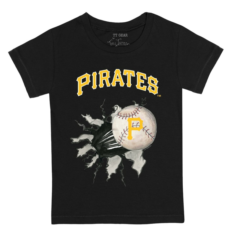 Pittsburgh Pirates Tiny Turnip Youth Baseball Tear T-Shirt - Black T-shirts