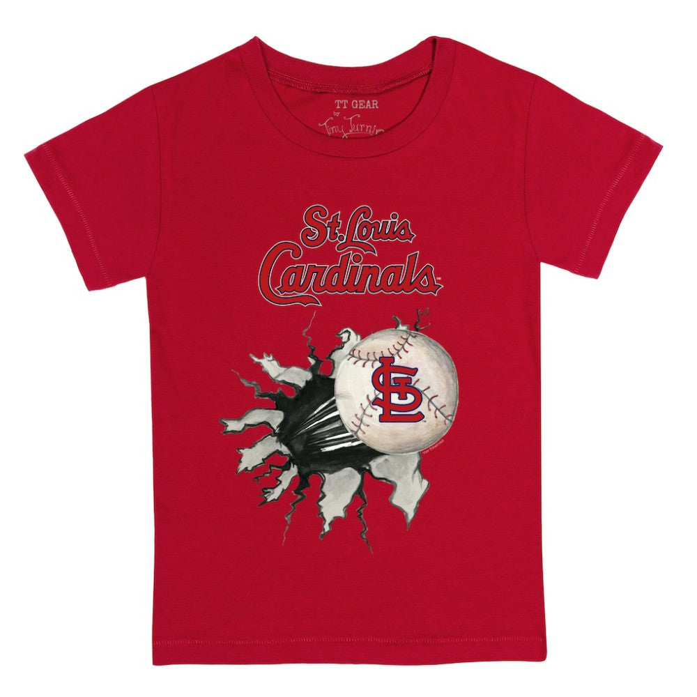 St. Louis Cardinals Tiny Turnip Youth Baseball Tear T-Shirt - Red T-shirts