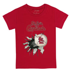 St. Louis Cardinals Tiny Turnip Youth Baseball Tear T-Shirt - Red T-shirts