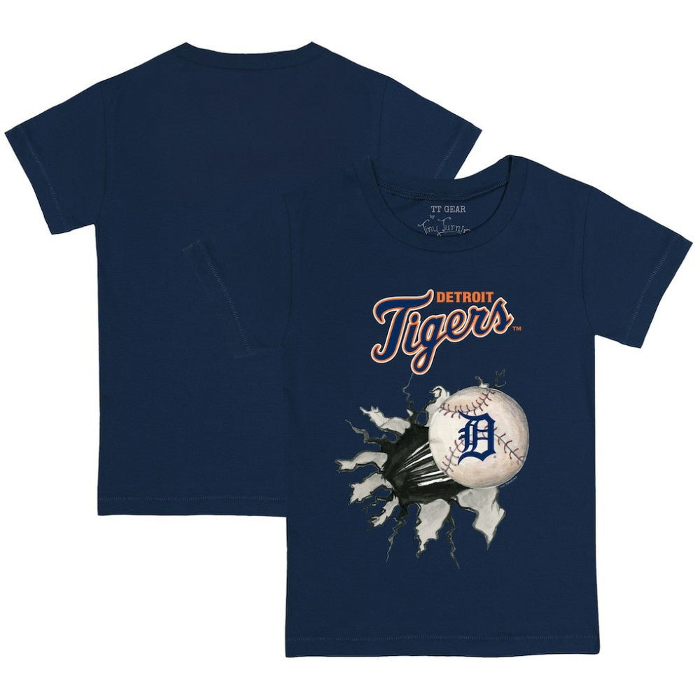 Detroit Tigers Tiny Turnip Youth Baseball Tear T-Shirt - Navy T-shirts