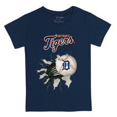 Detroit Tigers Tiny Turnip Youth Baseball Tear T-Shirt - Navy T-shirts