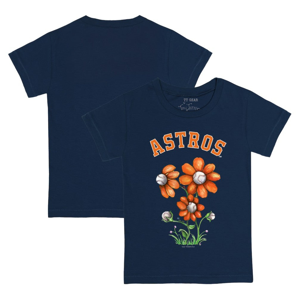 Houston Astros Tiny Turnip Youth Blooming Baseballs T-Shirt - Navy T-shirts