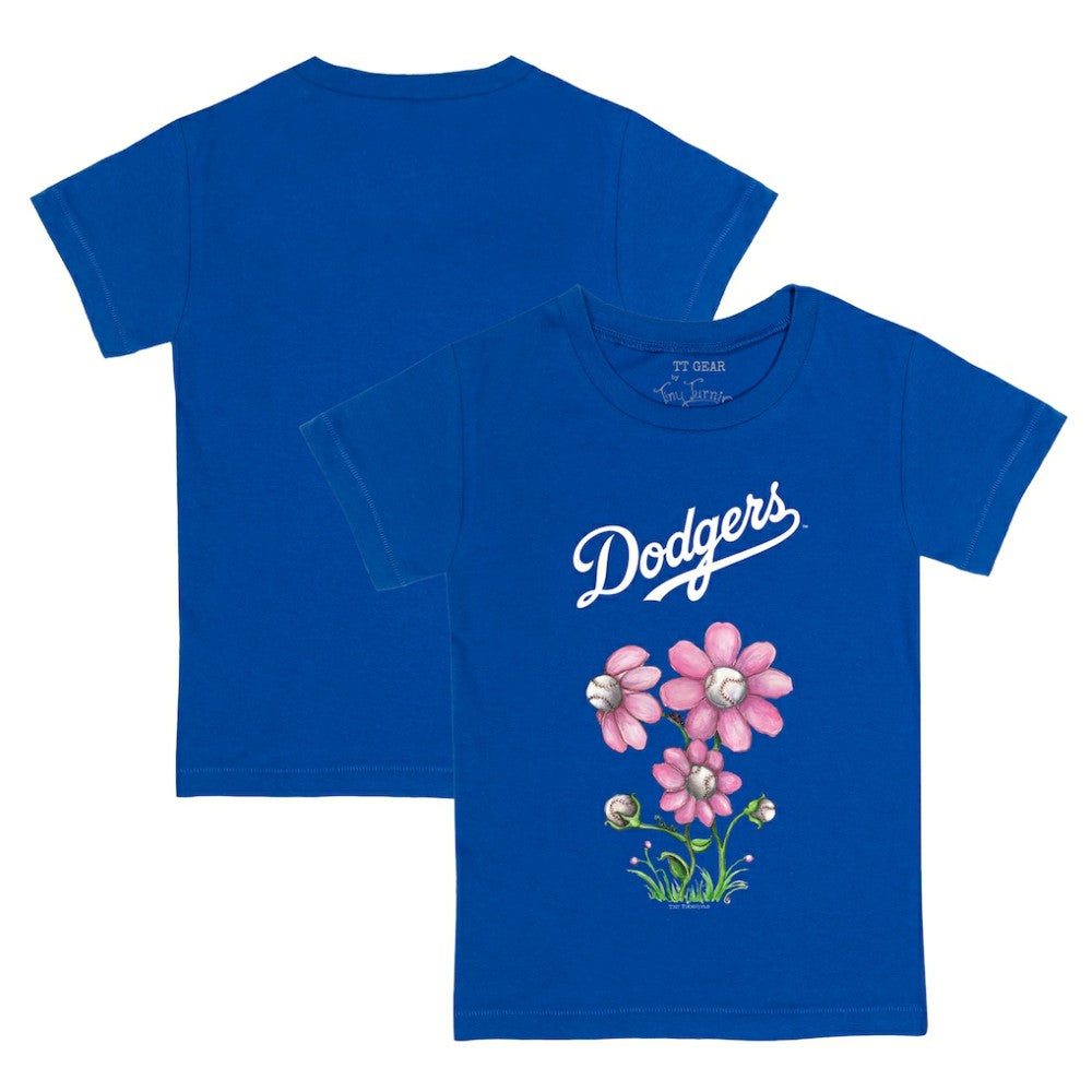 Los Angeles Dodgers Tiny Turnip Youth Blooming Baseballs T-Shirt - Royal T-shirts