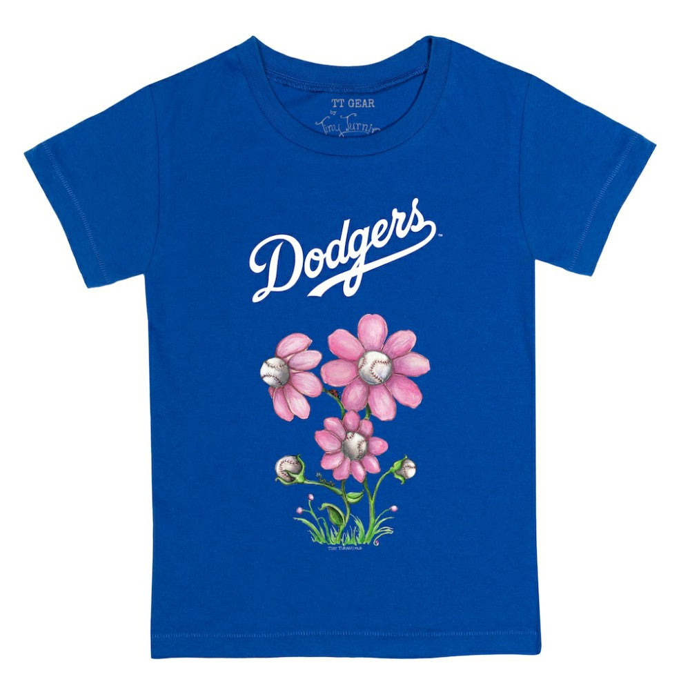 Los Angeles Dodgers Tiny Turnip Youth Blooming Baseballs T-Shirt - Royal T-shirts