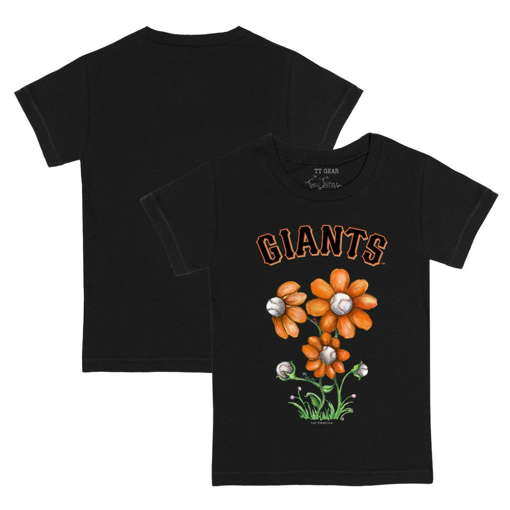 San Francisco Giants Tiny Turnip Youth Blooming Baseballs T-Shirt - Black T-shirts