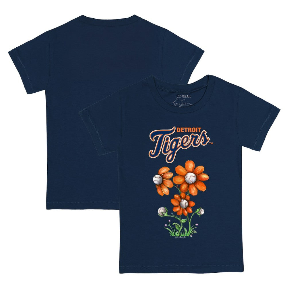 Detroit Tigers Tiny Turnip Youth Blooming Baseballs T-Shirt - Navy T-shirts