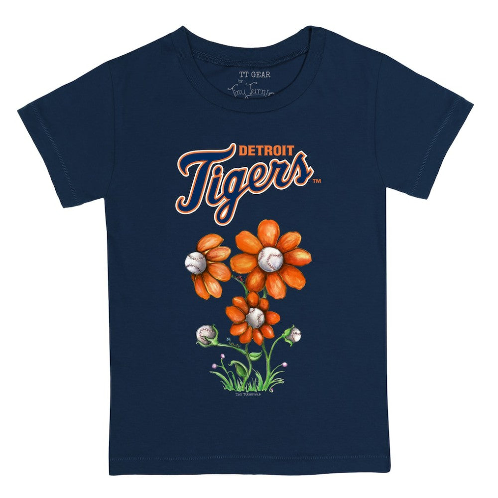 Detroit Tigers Tiny Turnip Youth Blooming Baseballs T-Shirt - Navy T-shirts