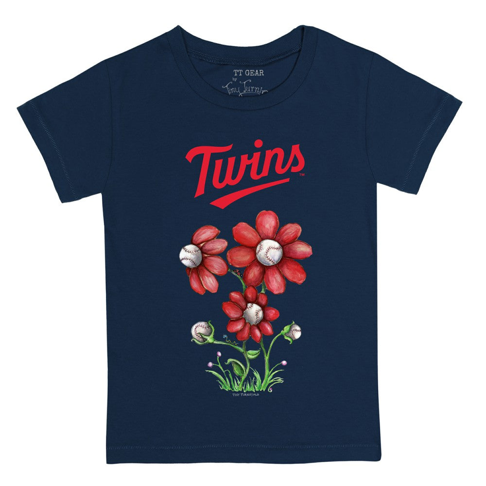 Minnesota Twins Tiny Turnip Youth Blooming Baseballs T-Shirt - Navy T-shirts